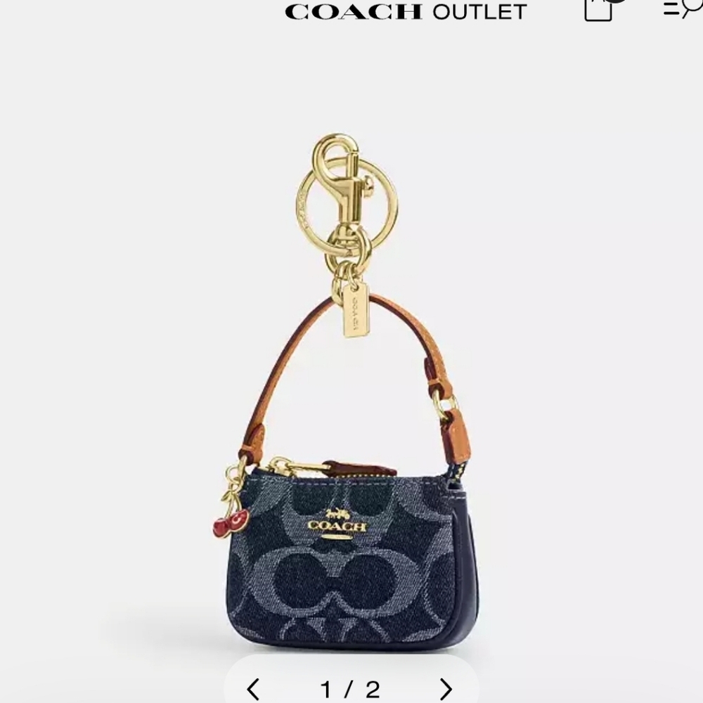 Mini Nolita Bag Charm In Signature Denim